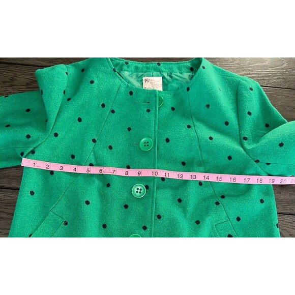 Tulle Green and Navy Wool Blend Blazer Size Medium - Picture 6 of 7